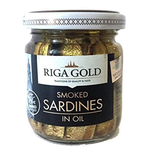SARDINES RIGA GOLD SMOKED IN OIL JAR 100G