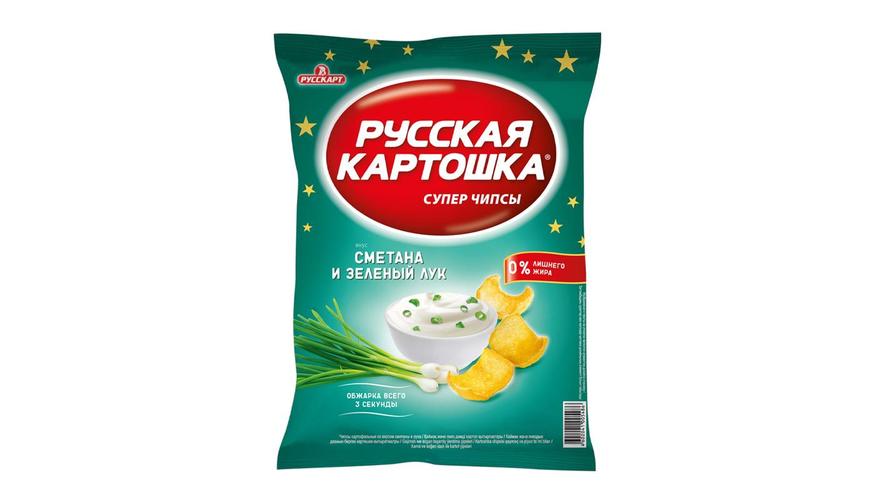CHIPS RUSSKAYA KARTOSHKA SMETANA/LUK 150G