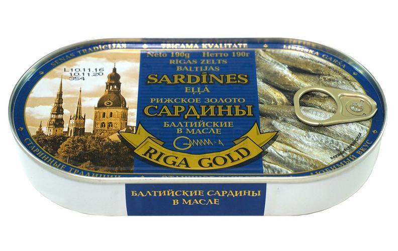 SARDINES RIGA GOLD OIL 190G